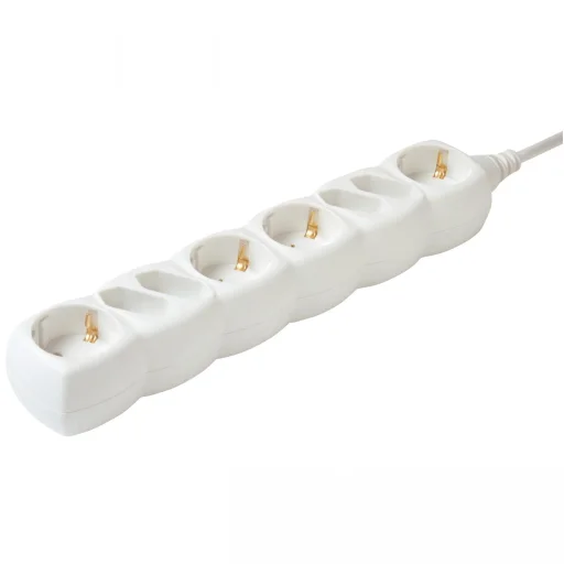 Home NV 18/WH hálózati elosztó, 1,5 m, H05VV-F 3G1,0 mm2 kábel, IP 20 kivitel, 4 védőérintkezős és 4 euro aljzat, max. 3500W, fehér - 1