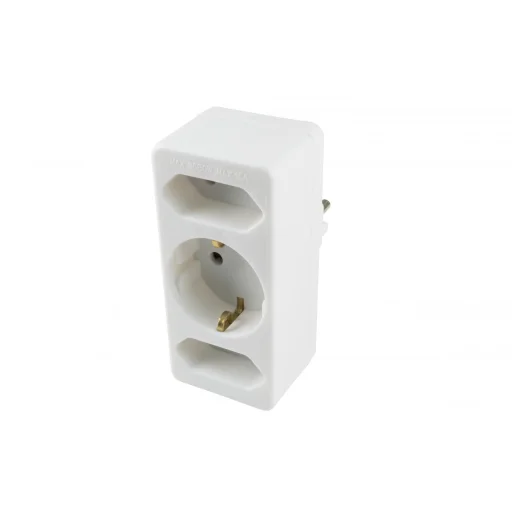 Home NV 13/WH hálózati elosztó, 3 aljzat, 1 védőérintkezős aljzat (max. 3500W), 2 EURO aljzat (max. 500W), fehér - 1