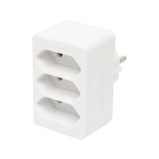 Home NV 23/WH hálózati elosztó, 3 EURO aljzat gyermekvédelemmel ellátva, max. 3 x 500 W, fehér - 1