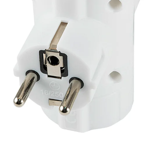 Home TPF-26 hálózati elosztó, T-alakú, 3 földelt aljzat gyermekvédelemmel, max. 3680W, fehér - 2