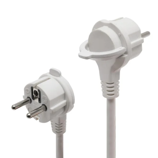 Home NV 06TK/WH talpkapcsolós elosztó világító kapcsolóval, 1,5 m, H05VV-F 3G1,0 mm2 kábel, 6 aljzat gyermekvédelemmel, max. 3500W, fehér - 2