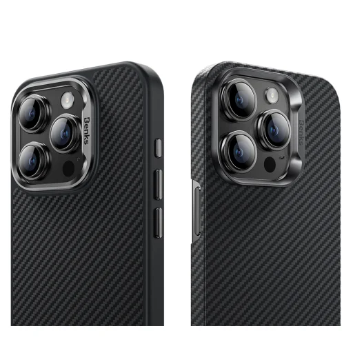  iPhone 15 Pro Max fekete Benks Etui Magnetic Hybrid Armor Pro Kevlar Metal Frame 600D tok - 5