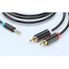 3.5mm Jack Férfi - 2x RCA Férfi Audio Adapter Kábel Vention BCLBK 8m Fekete thumbnail
