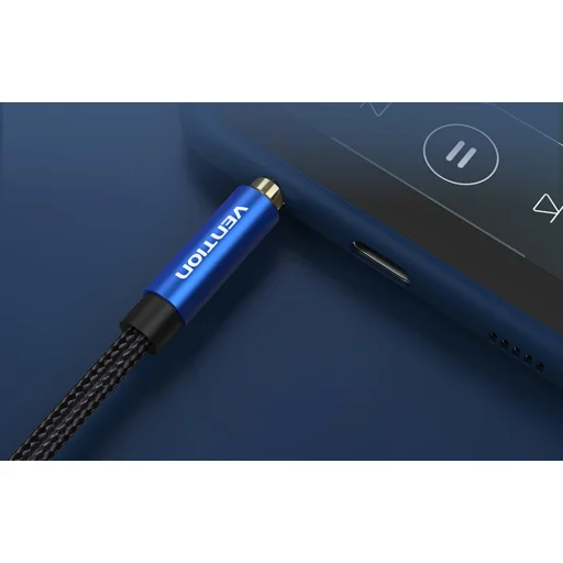 TRRS 3.5mm férfi - 3.5mm női audio kábel Vention BHCLJ 5m kék - 6