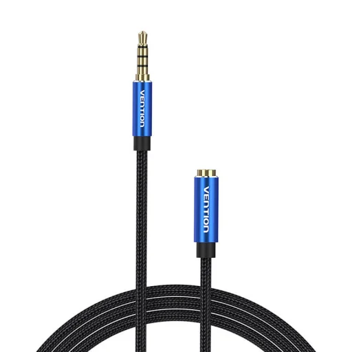 TRRS 3.5mm férfi - 3.5mm női audio kábel Vention BHCLJ 5m kék - 1
