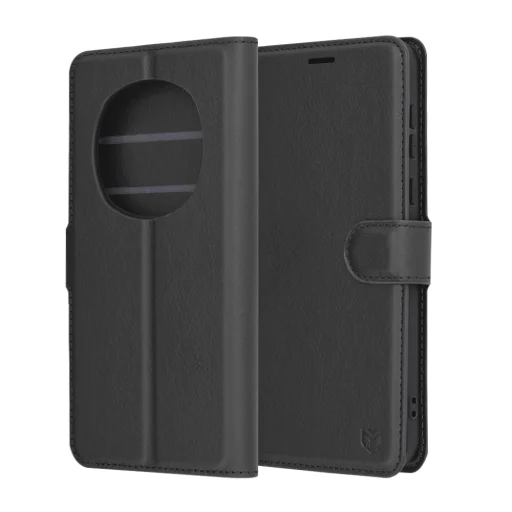  Honor Magic7 Pro Techsuit Leather Folio bőr fliptok fekete - 1