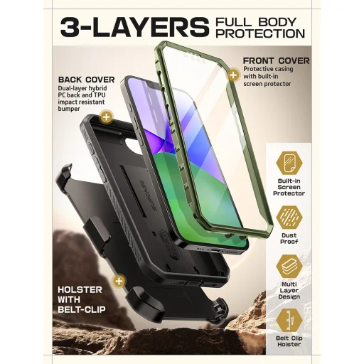  iPhone 16e/17e Guidan színben ütésálló Supcase Unicorn Beetle Pro tok - 3