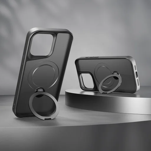 Etteri Matt Mag Ring tok iPhone 15 Pro 6,1" fekete tok - 5