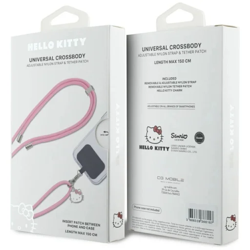 Hello Kitty Patch & Kitty Head Charm Univerzális Telefon Nyakpánt - Rózsaszín - 5