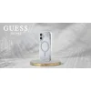  iPhone 16 Ezüst Guess HC Resin Bottom Csillogó MagSafe tok thumbnail