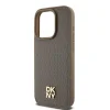  iPhone 14 Pro barna DKNY Leather Pattern Metal Logo MagSafe tok thumbnail