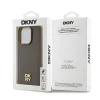  iPhone 14 Pro barna DKNY Leather Pattern Metal Logo MagSafe tok thumbnail