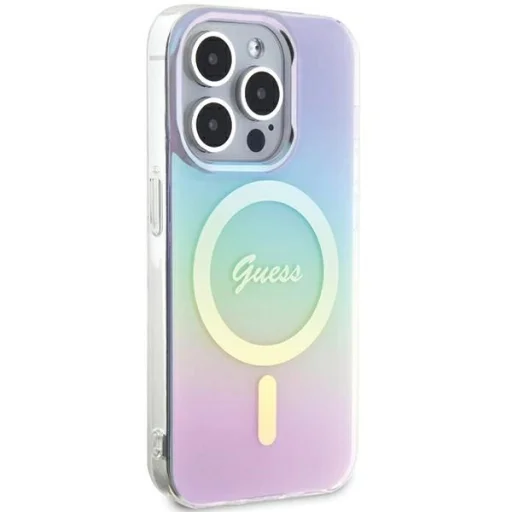 Guess GUHMP15LHITSU iPhone 15 Pro 6.1" lila/lila keménytok IML Iridescent MagSafe tok - 4