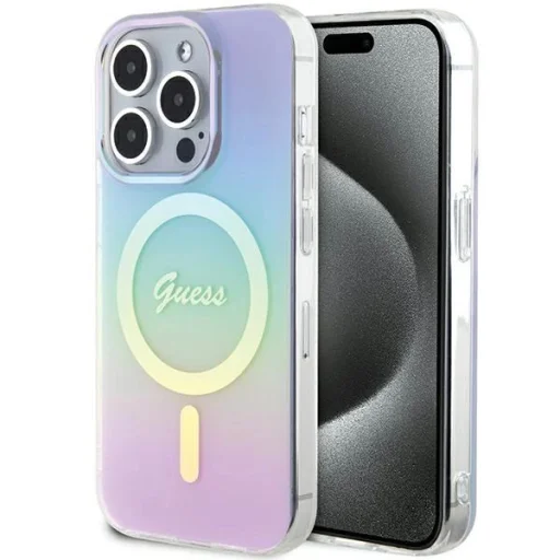 Guess GUHMP15LHITSU iPhone 15 Pro 6.1" lila/lila keménytok IML Iridescent MagSafe tok - 1