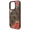  iPhone 16 Pro 6.3" Barna/Barna 4G Flowers Print MagSafe Guess GUHMP16LP4ROPEMCW keménytok - 6