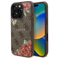  iPhone 16 Pro Max 6,9" barna/barna Guess GUHMP16XP4ROPEMCW kemény tok 4G Flowers Print MagSafe tok