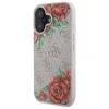  iPhone 16 6.1" Pink/Pink Guess GUHMP16SP4ROPEMCP kemény tok 4G Flowers Print MagSafe tok - 2