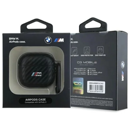 BMW BMA4CMPUCA AirPods 4 tok fekete/fekete PU Karbon M Kollekció - 3