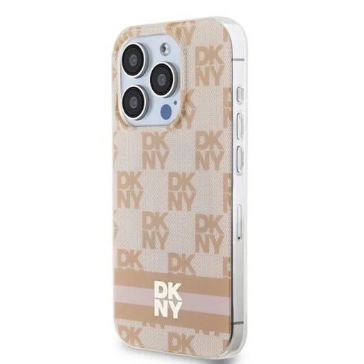  iPhone 13 Pro / 13 rózsaszín DKNY IML Checkered Mono Pattern & Printed Stripes MagSafe tok - 2