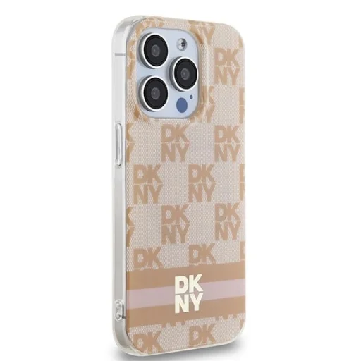  iPhone 13 Pro / 13 rózsaszín DKNY IML Checkered Mono Pattern & Printed Stripes MagSafe tok - 4