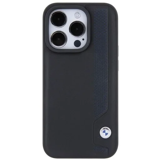  iPhone 15 Pro Max BMW Leather Blue Dots tok - Fekete - 3