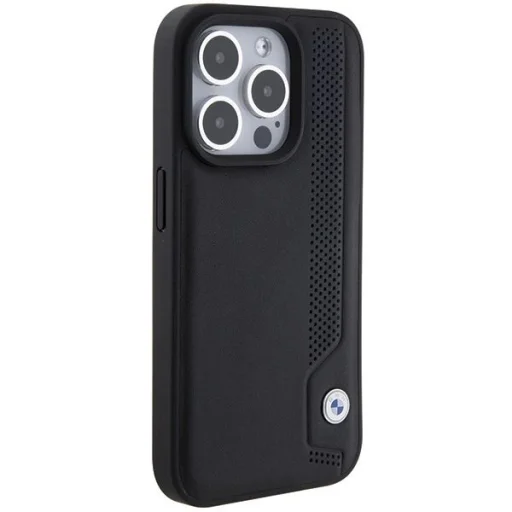  iPhone 15 Pro Max BMW Leather Blue Dots tok - Fekete - 4