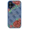  iPhone 16 6.1" kék/kék Guess GUHMP16SP4ROPEMCB kemény tok 4G Flowers Print MagSafe tok - 3