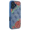  iPhone 16 6.1" kék/kék Guess GUHMP16SP4ROPEMCB kemény tok 4G Flowers Print MagSafe tok - 4