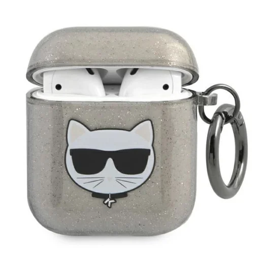 Karl Lagerfeld KLA2UCHGK AirPods 1/2 tok fekete/fekete Glitter Choupette - 1