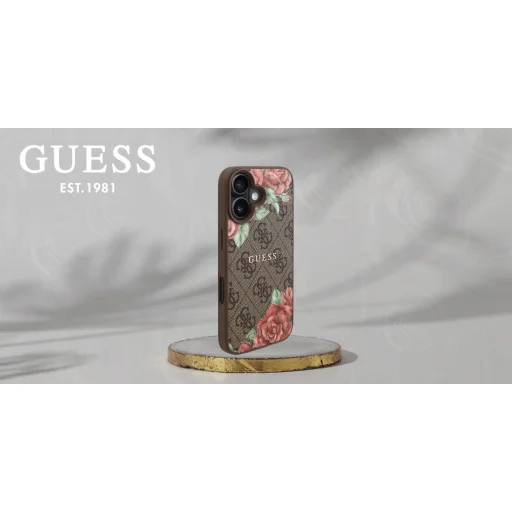  iPhone 16 6,1" Barna/Barna Guess GUHMP16SP4ROPEMCW Keménytok 4G Virág Minta MagSafe tok - 9