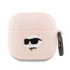 Karl Lagerfeld KLA4RUNCHP AirPods 4 tok rózsaszín szilikon Choupette Head 3D