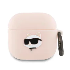 Karl Lagerfeld KLA4RUNCHP AirPods 4 tok rózsaszín szilikon Choupette Head 3D
