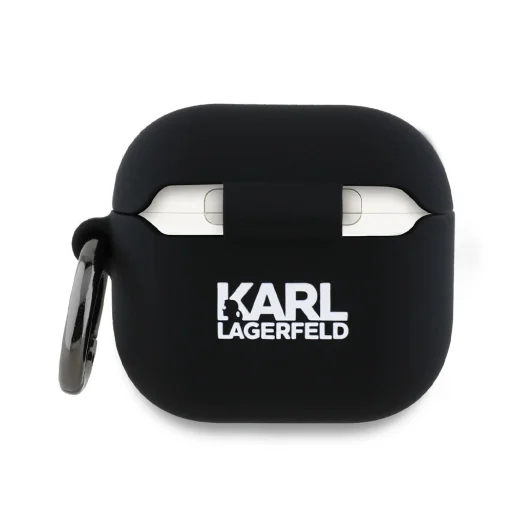 Karl Lagerfeld KLA4RUNKCHK AirPods 4 fekete/fekete szilikon Karl&Chaupette Head 3D tok - 2