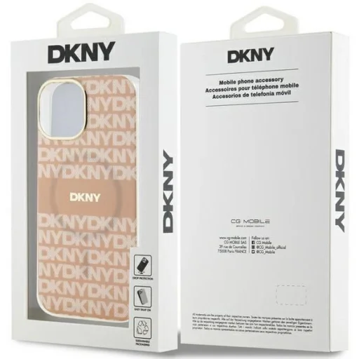  iPhone 15 Plus / 14 Plus Rózsaszín DKNY IML Mono & Stripe MagSafe tok - 8