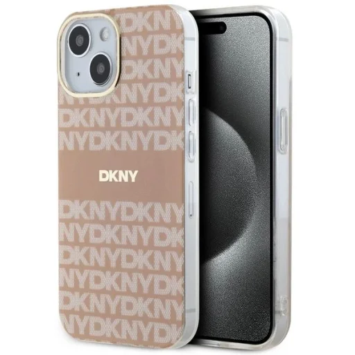  iPhone 15 Plus / 14 Plus Rózsaszín DKNY IML Mono & Stripe MagSafe tok - 1