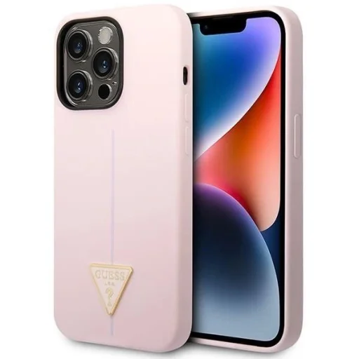 Guess Szilikon Háromszög iPhone 14 Pro 6.1" Tok - Lila - 1