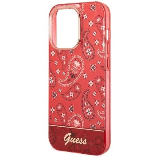 Guess GUHCP14LHGBNHR iPhone 14 Pro 6.1" piros/piros kemény tok Bandana Paisley tok - 6
