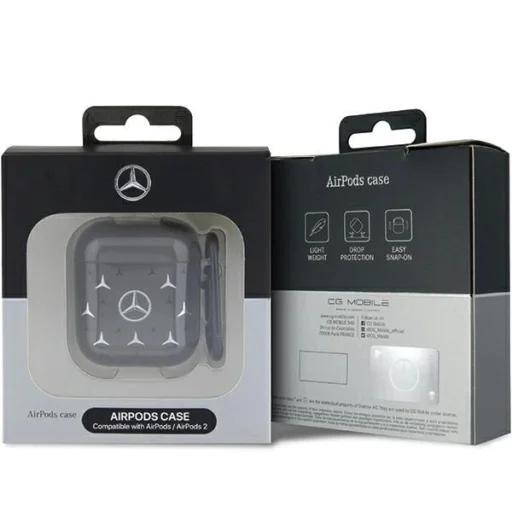 Mercedes MEA28DPMGS AirPods 1/2 tok fekete/fekete Nagy Csillag Minta tok - 3