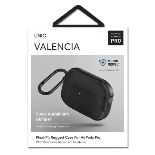 Uniq Valencia AirPods Pro Tok Fekete/Éjfekete Antimikrobiális - 8