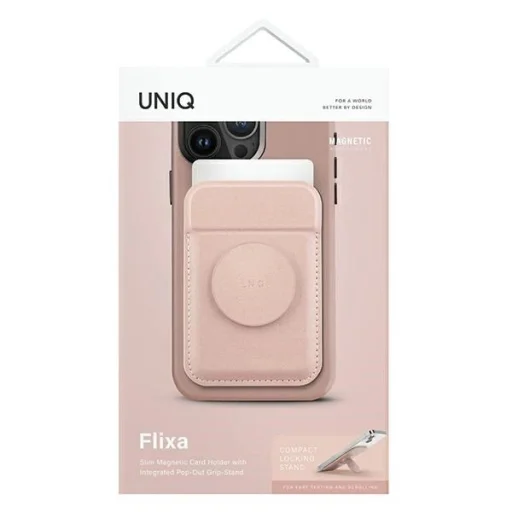 Uniq Flixa Mágneses Kártyatartó Állvánnyal Rózsaszín/Rózsás Pink MagSafe - 2