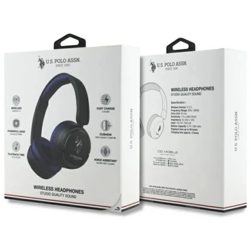 US Polo Bluetooth On-Ear Fejhallgatók USHPV6PCOV Navy DH Color Logo - 4
