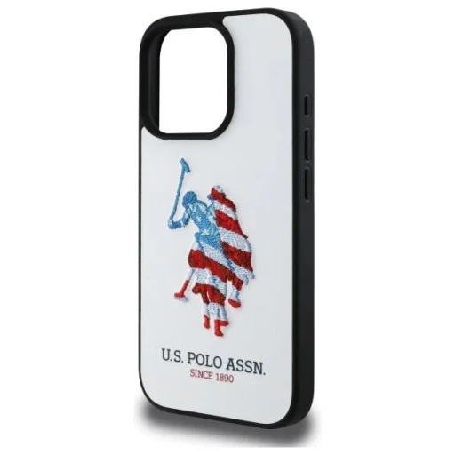 US Polo USHCP15XPUSH iPhone 15 Pro Max 6.7" fehér/fehér Leather Big DH American Flag tok - 5