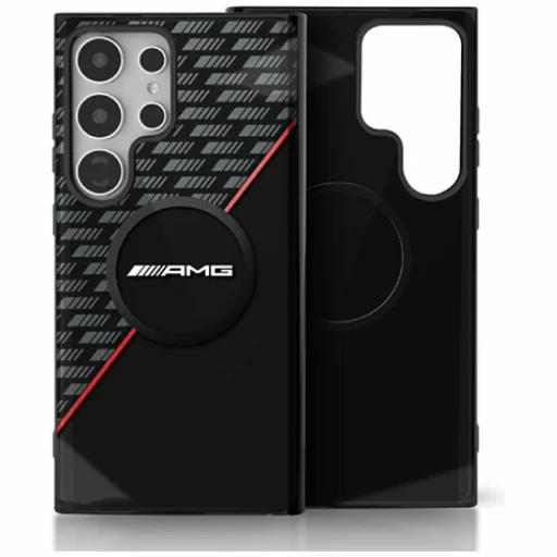 AMG Double Layer Rhombs MagSafe tok Samsung Galaxy S25 Ultra - Fekete/Piros - 1