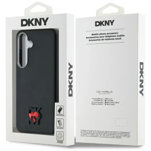  Samsung Galaxy S25 Fekete DKNY Bőr Heart of NY tok - 8