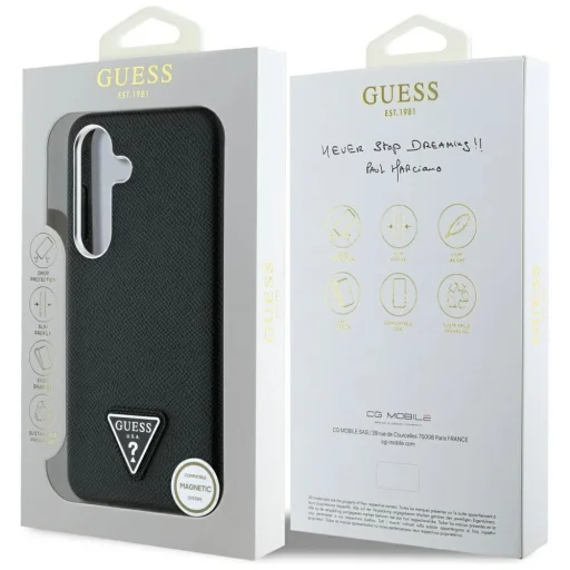 Guess Grained Triangle Logo MagSafe tok Samsung Galaxy S25 - fekete - 8