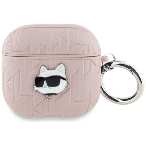 Karl Lagerfeld Monogram Choupette Head AirPods 4 tok - Rózsaszín - 1