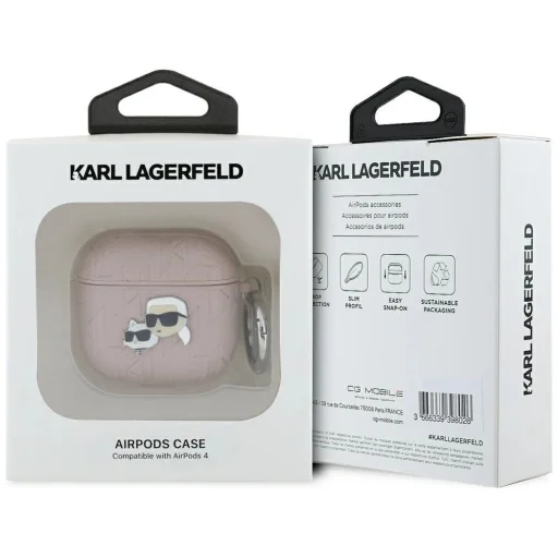 Karl Lagerfeld Monogram Karl & Choupette Head tok AirPods 4 - Rózsaszín - 3