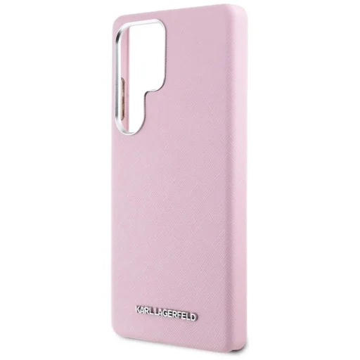 Karl Lagerfeld Saffiano Full Wrapped Elongated Metal Logo MagSafe tok Samsung Galaxy S25 Ultra - Pink tok - 7