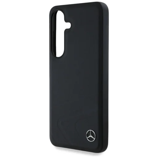 Mercedes bőr horizontális domborított ívek MagSafe tok Samsung Galaxy S25 - Fekete tok - 6