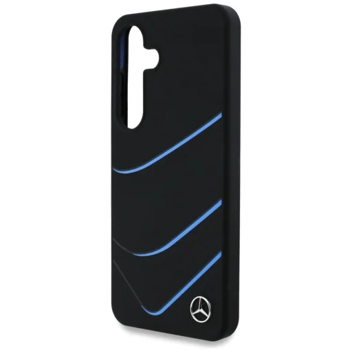 Mercedes Szilikon Kontrasztos Ívek MagSafe Tok Samsung Galaxy S25 - Fekete tok - 6